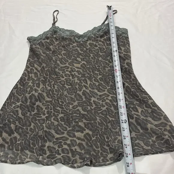 Victoria's Secret Vintage Y2k Medium Leopard Cheetah Print Slip Dress Sheer - Picture 7 of 8